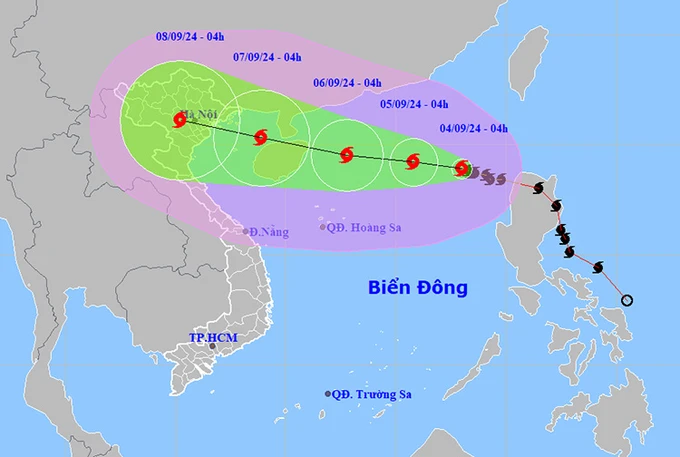 Bão số 3 mạnh cấp 11, giật cấp 13 trên khu vực Bắc Biển Đông